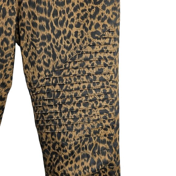 💥213 Umgee Animal Print Moto Pull On Jegging Pants - Picture 4 of 8